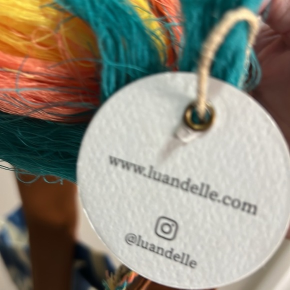 Lu & Elle Purse Bag Tote Tie Dye Tassel Blue Beach Boho Travel Island Laguna - Picture 10 of 10